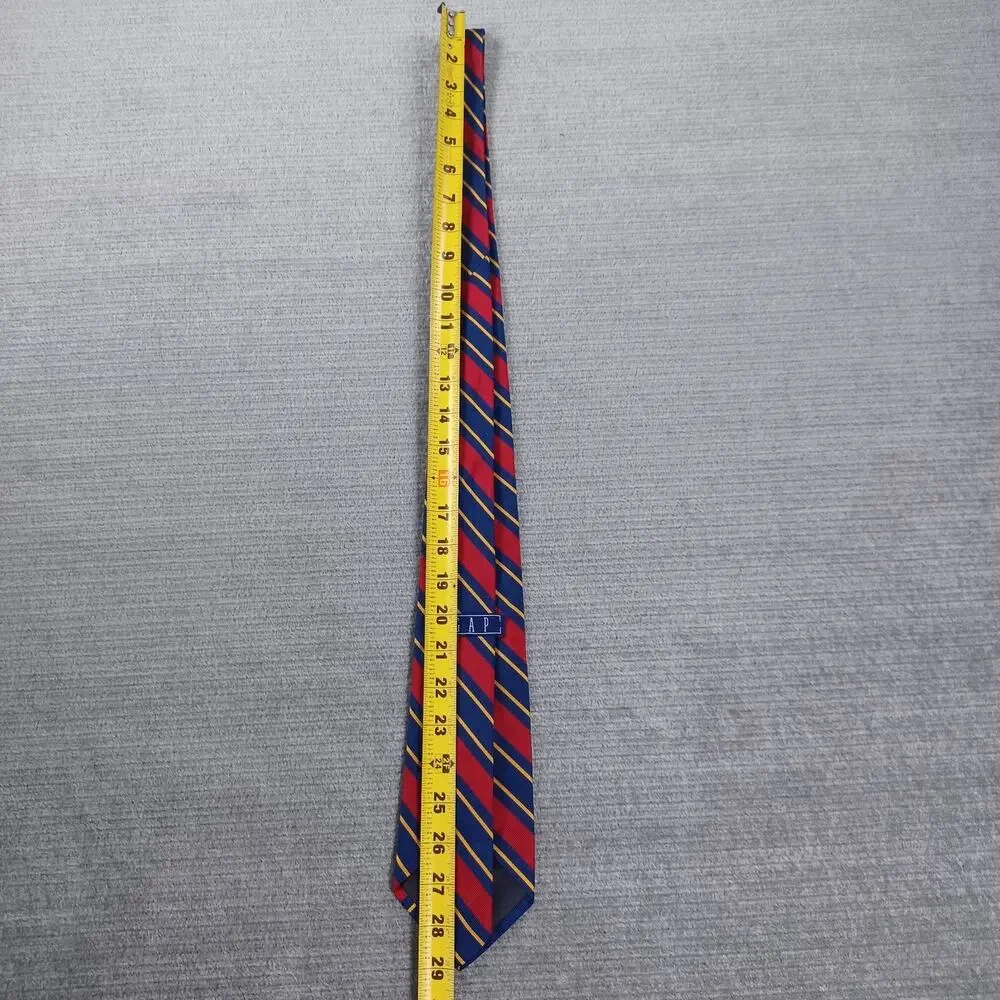Vintage GAP 100% Silk Neck Tie Red‎ Blue Striped USA 58”x3